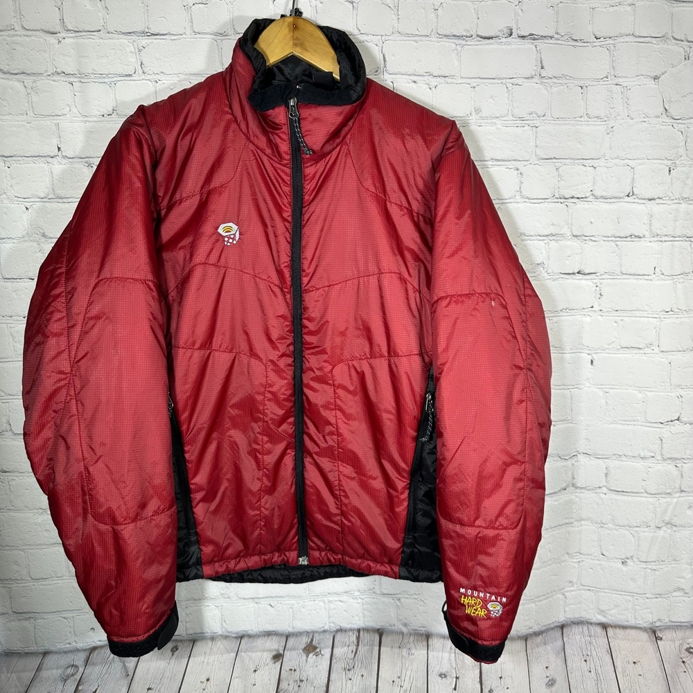 Mountain Hardwear Primaloft Insulated Puffer Jacket Red Black Mens OM1231 Medium